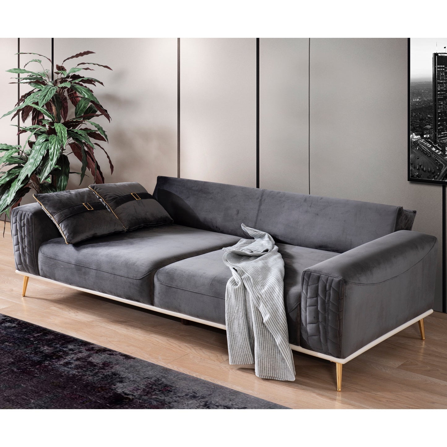 Turkish Liya Sofa Dark Grey