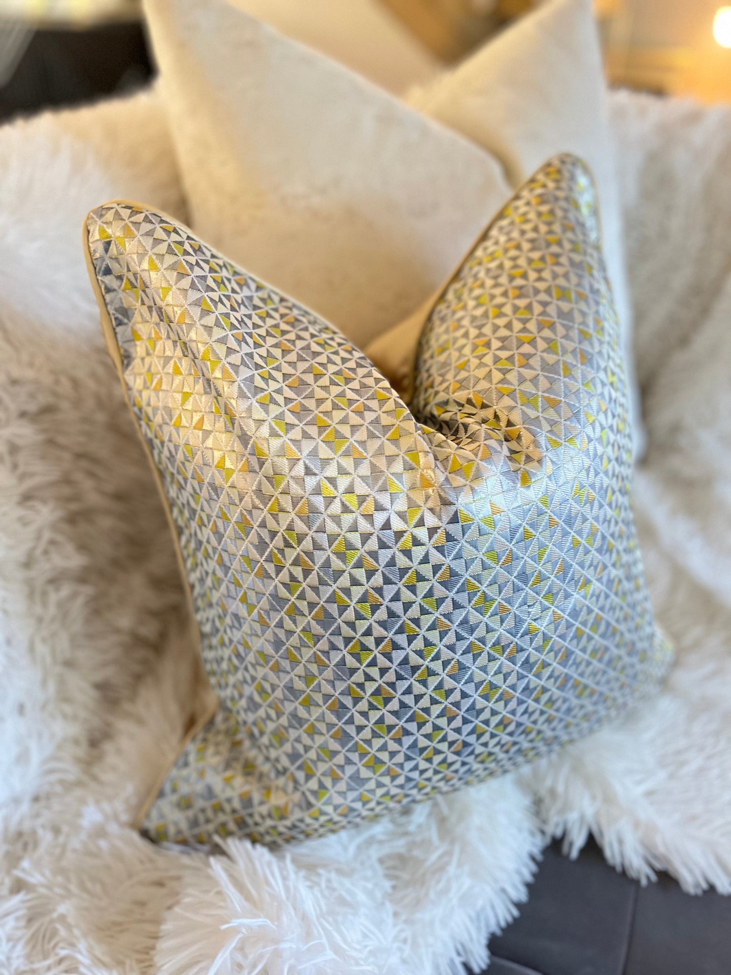 Multi-Colour Geometric Luxury Cushion Cover