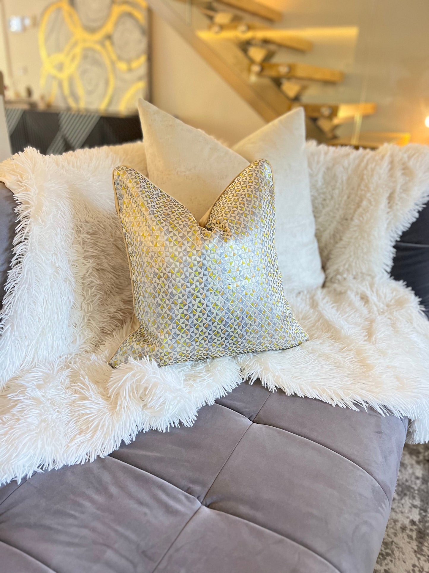 Multi-Colour Geometric Luxury Cushion Cover