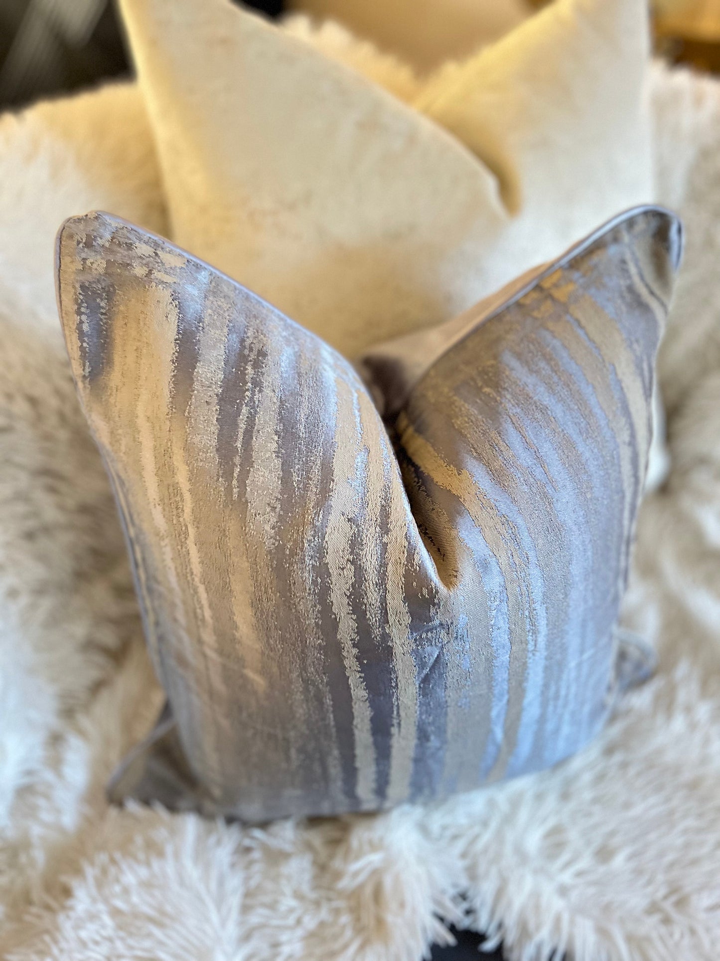 Blue Jacquard Luxury Cushion Cover