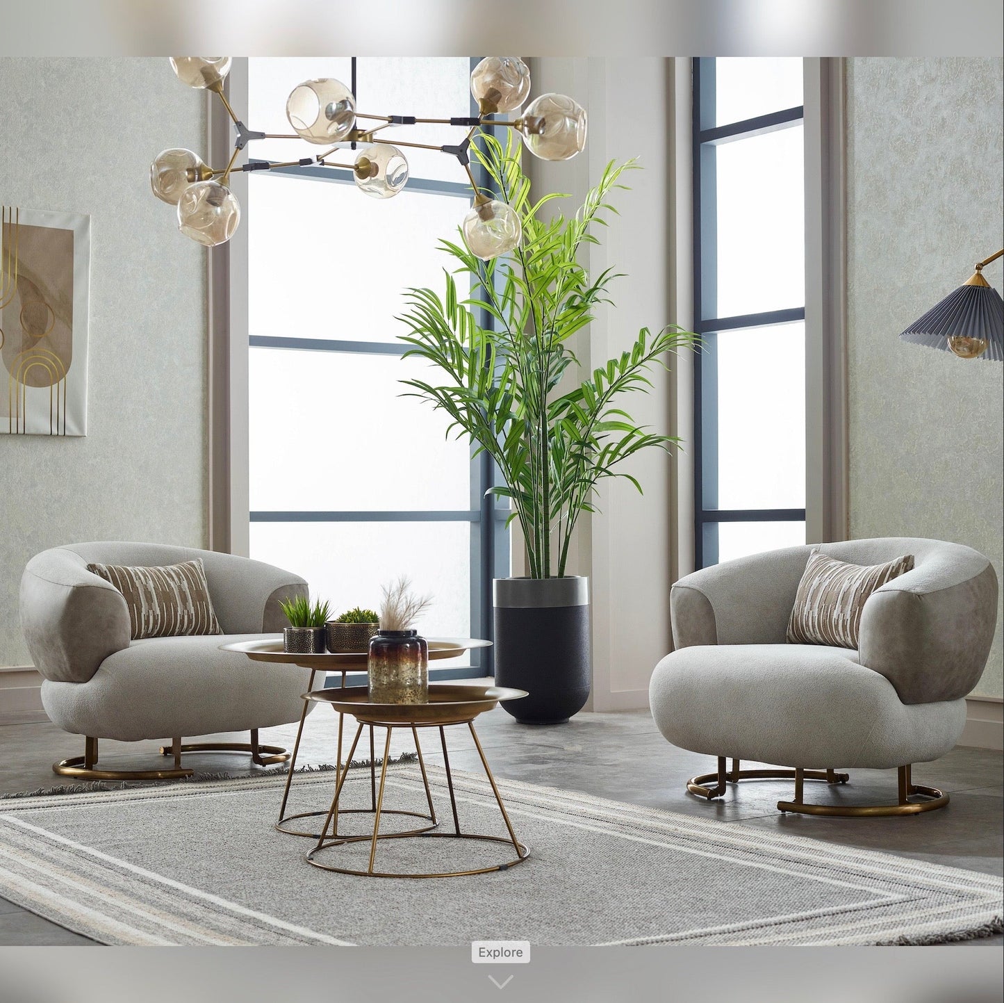 Turkish Palmera Sofa - White & Beige