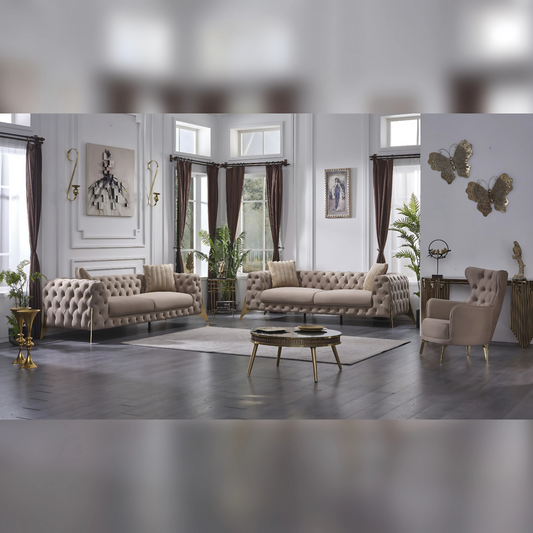 Turkish Marselle Sofa - Dark Cream