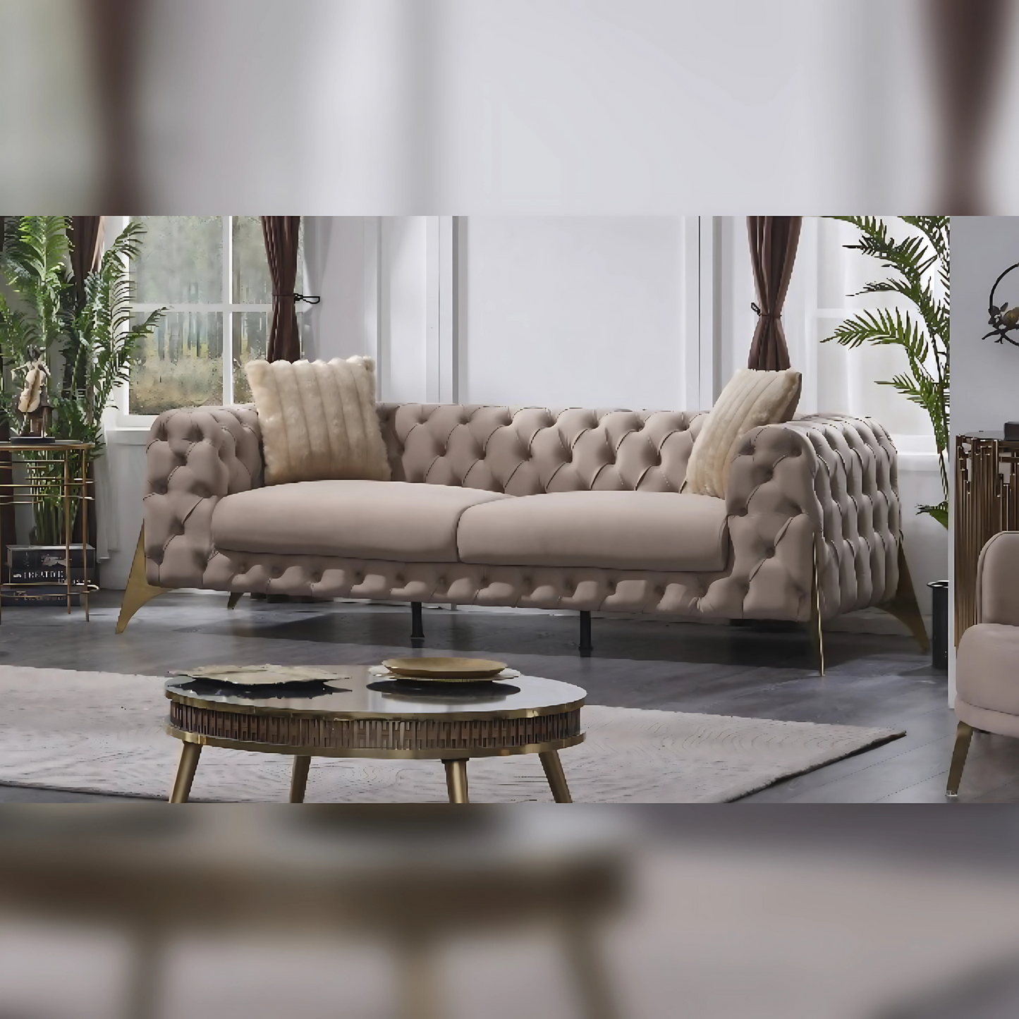 Turkish Marselle Sofa - Dark Cream