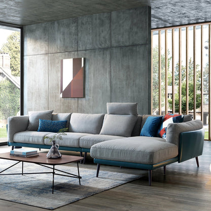 Nyna Sectional Sofa (Left Chaise) (Blue)