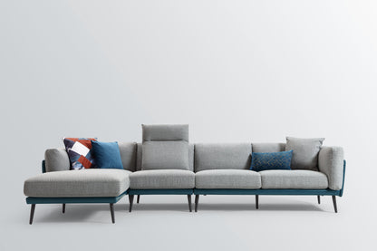 Nyna Sectional Sofa (Right Chaise) (Blue)
