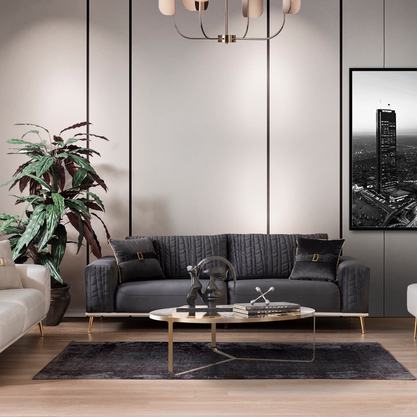 Turkish Liya Sofa Dark Grey