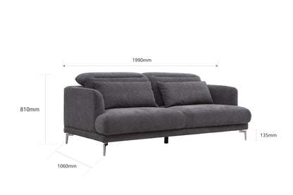 Diego Sofa - 2 Seater Grey