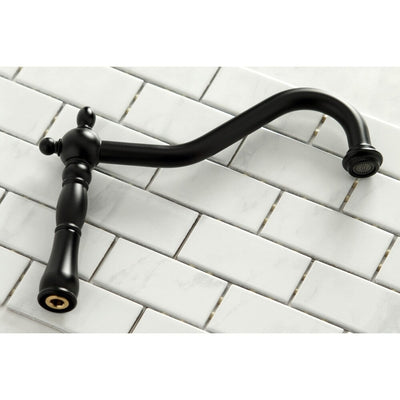 Kingston Brass Heritage Bridge Kitchen Faucet with Brass Sprayer