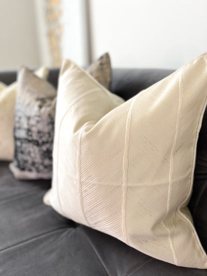 Striped Champagne Luxury Cushion Cover