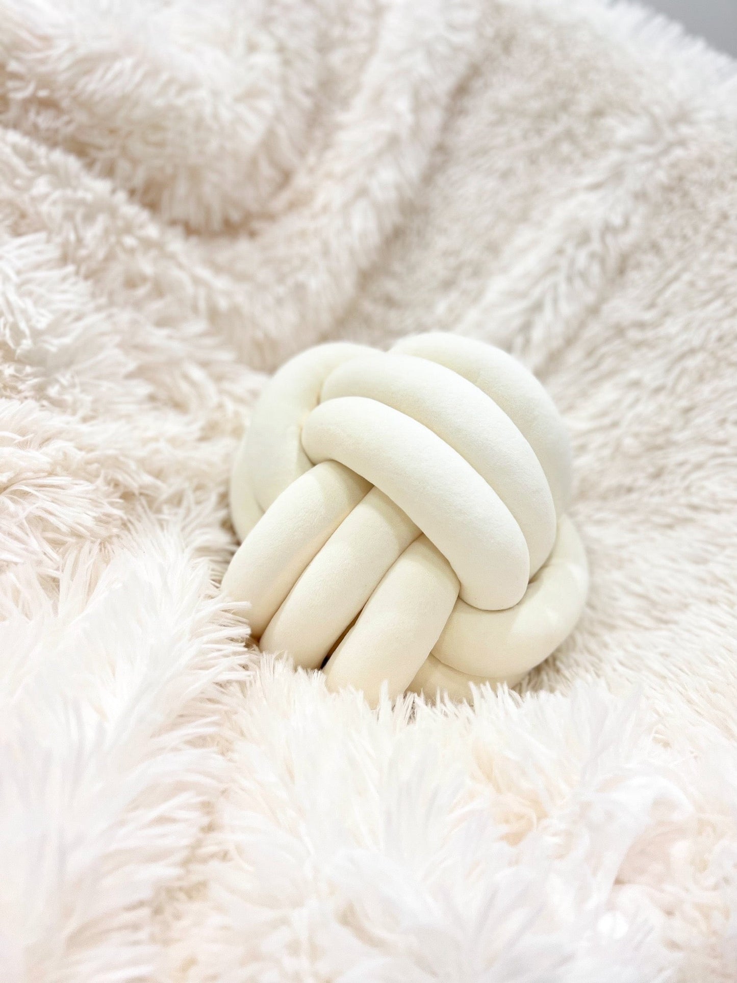 Creme Velvet Knot Pillow