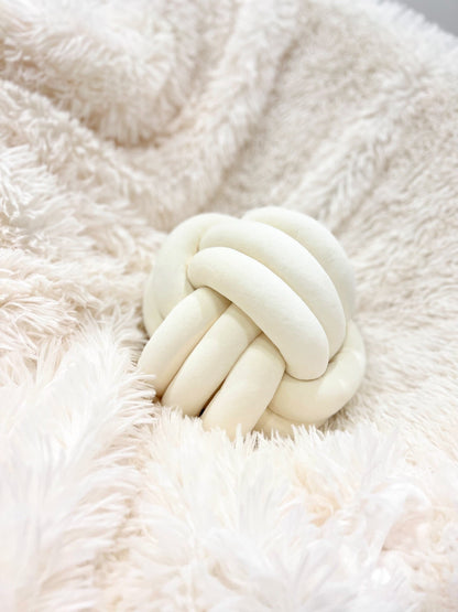 Creme Velvet Knot Pillow