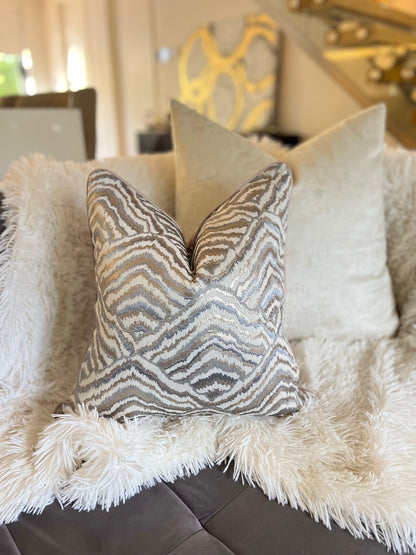 Geometric Nude Jacquard Luxury Cushion Cover