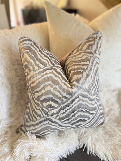 Geometric Nude Jacquard Luxury Cushion Cover