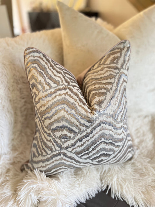 Geometric Nude Jacquard Luxury Cushion Cover