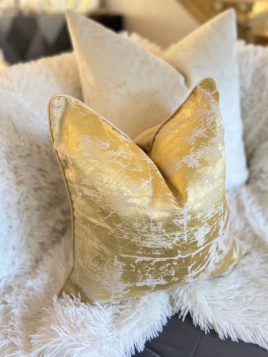 Yellow Jacquard Luxury Cushion Cover
