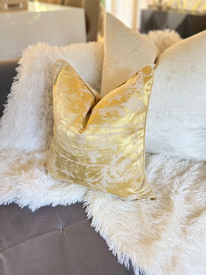 Yellow Jacquard Luxury Cushion Cover