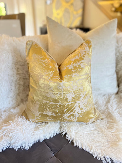 Yellow Jacquard Luxury Cushion Cover