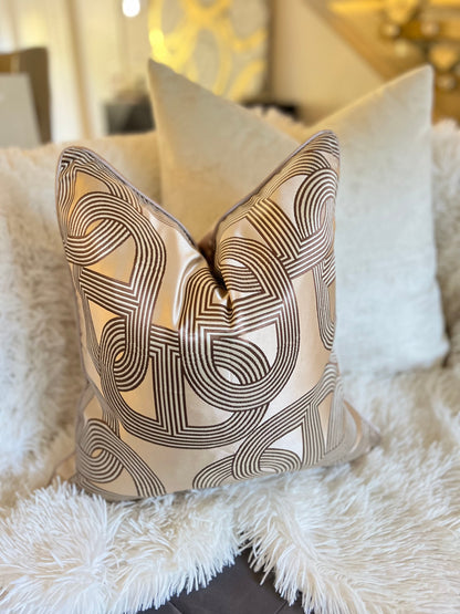 Nude Jacquard Luxury Cushion Cover