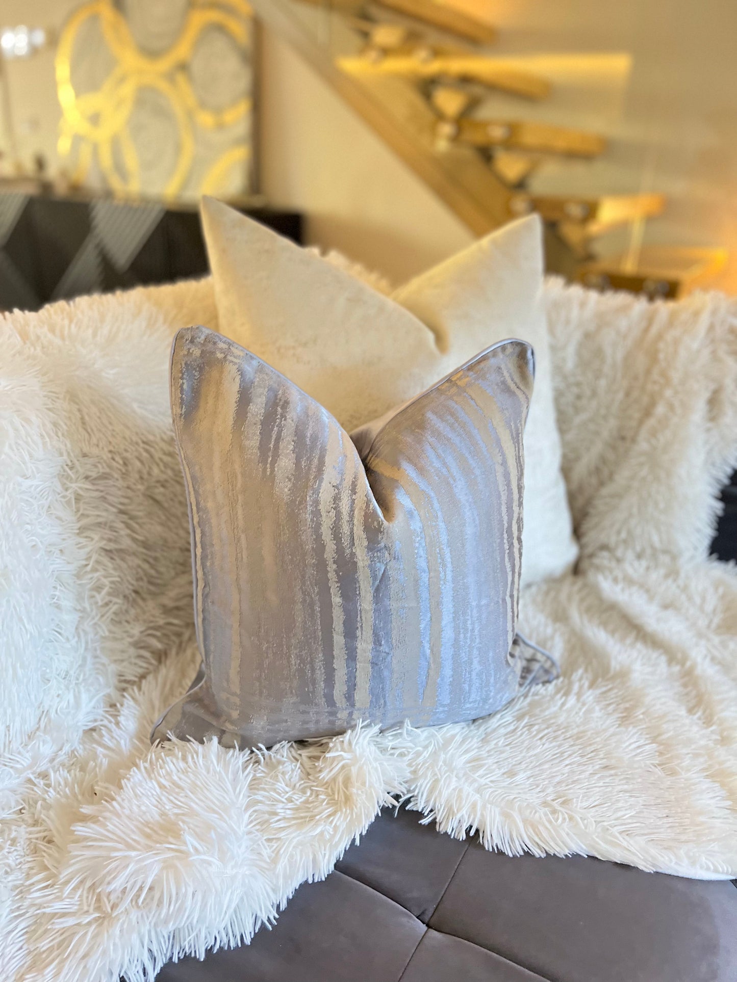 Blue Jacquard Luxury Cushion Cover