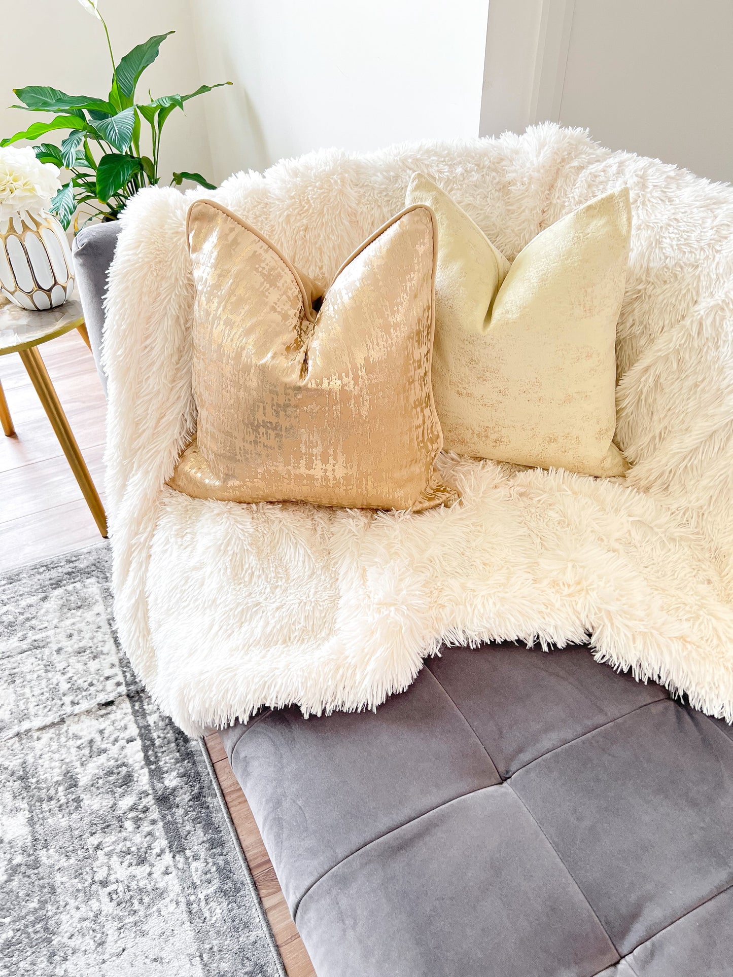 Champagne Jacquard Abstract Luxury Cushion Cover