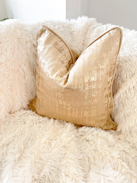 Champagne Jacquard Abstract Luxury Cushion Cover