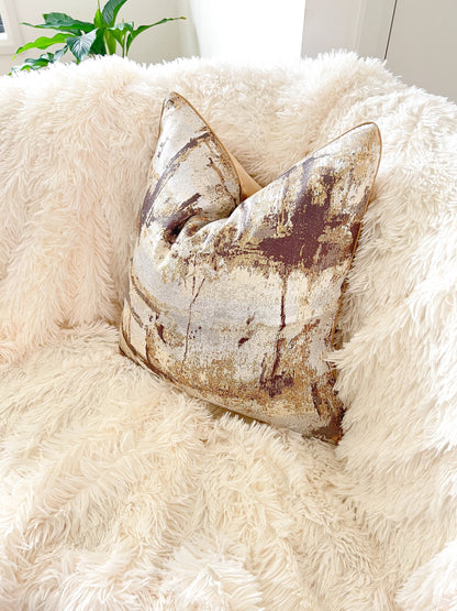 Dark pink, Beige & Gold Luxury Cushion Cover