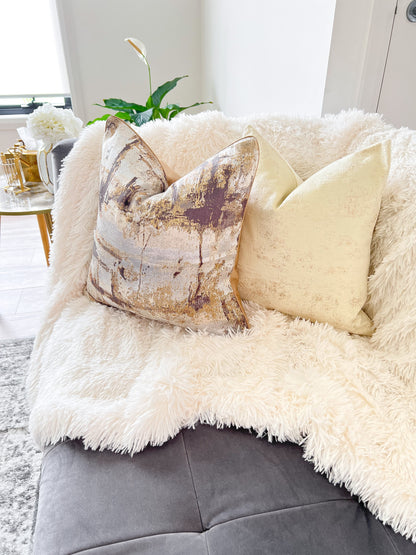 Dark pink, Beige & Gold Luxury Cushion Cover