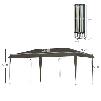 Outsunny Heavy Duty Pop Up Canopy with Sturdy Frame, UV Fighting Roof, Carry Bag for Patio, Backyard, Beach, Garden