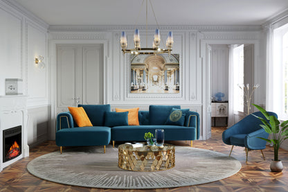 Cosmic Sectional Sofa Dark Blue - Right Chaise