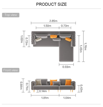 Cosmic Sectional Sofa Light Grey - Right Chaise