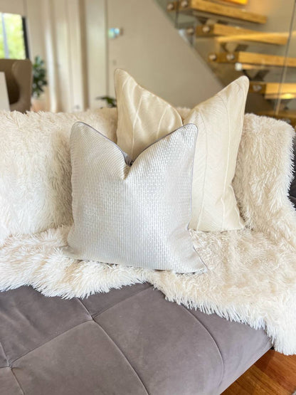 Silver and Grey Diamond Design Luxury Cushion Cover