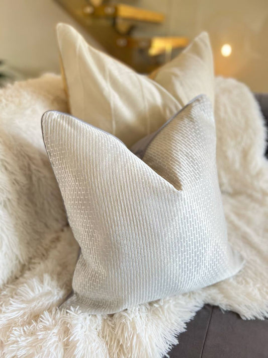 Silver and Grey Diamond Design Luxury Cushion Cover