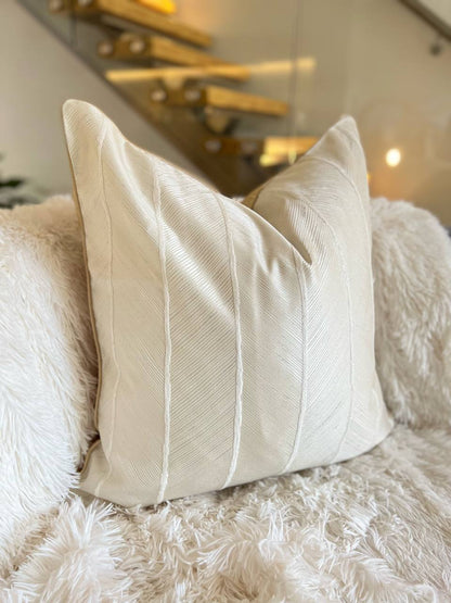 Striped Champagne Luxury Cushion Cover