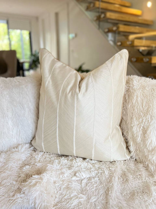 Striped Champagne Luxury Cushion Cover