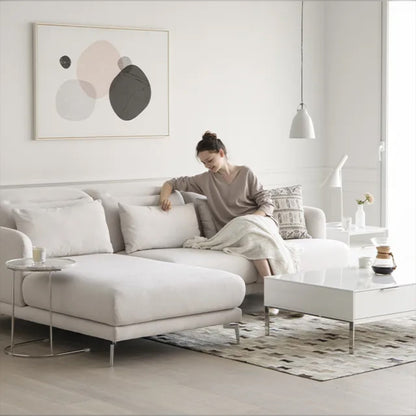 Noa Sectional Sofa Right Chaise - White