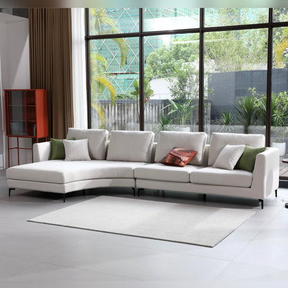 Mary Sectional Sofa Right Chaise - White